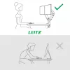 Leitz Ergo Braço duplo para monitor poupa-espaço, morsa/passagem de mesa, 18 kg, 43,2 cm (17