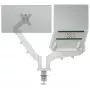 Leitz Ergo Braço duplo para monitor e portátil poupa-espaço, morsa/passagem de mesa, 9 kg, 33 cm (13