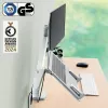 Leitz Ergo Braço duplo para monitor e portátil poupa-espaço, morsa/passagem de mesa, 9 kg, 33 cm (13