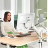 Leitz Ergo Braço duplo para monitor e portátil poupa-espaço, morsa/passagem de mesa, 9 kg, 33 cm (13