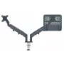 Leitz Ergo Braço duplo para monitor e portátil poupa-espaço, morsa/passagem de mesa, 18 kg, 43,2 cm (17