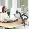 Leitz Ergo Braço duplo para monitor e portátil poupa-espaço, morsa/passagem de mesa, 18 kg, 43,2 cm (17