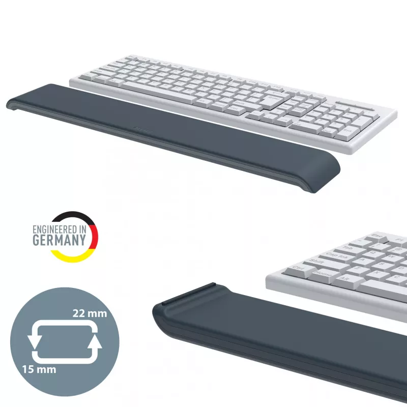 Leitz Ergo Apoio de pulso ajustável para teclado, Cinzento-escuro, 71 mm, 437 mm, 22 mm, 1 unid.