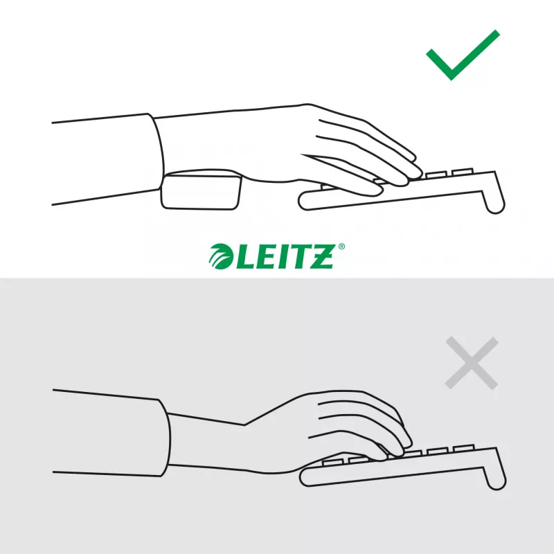Leitz Ergo Apoio de pulso ajustável para teclado, Cinzento-escuro, 71 mm, 437 mm, 22 mm, 1 unid.