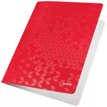 Leitz WOW Pasta plana A4, dossier convencional, A4, cartão, Vermelho, Horizontal/Vertical, 60 folhas