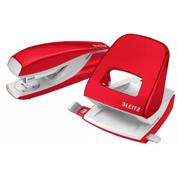Leitz Perfurador WOW 5008 metal 2 furos / 30 folhas, 30 folhas, vermelho, branco, metal, 8 cm, 5,5 mm, A6