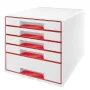 Leitz Gaveteiro WOW Cube 5 gavetas, 5 gaveta(s), plástico, 270 mm, 287 mm, 363 mm, 3,59 kg