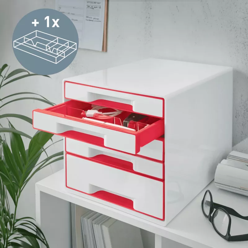 Leitz Gaveteiro WOW Cube 5 gavetas, 5 gaveta(s), plástico, 270 mm, 287 mm, 363 mm, 3,59 kg