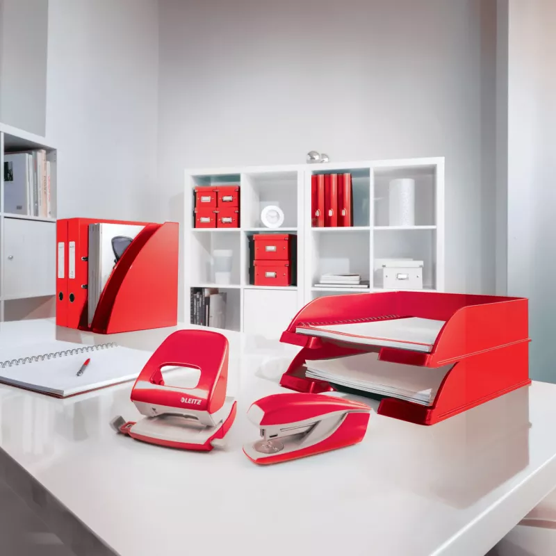 Leitz Porta-revistas WOW, vermelho, plástico, A4, 75 mm, 258 mm, 312 mm