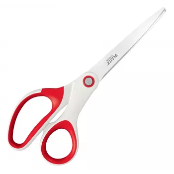 Leitz Tesoura de escritório WOW Titanium 205 mm, adulto, corte reto, unidade, vermelho, branco, aço inoxidável, tesoura de escritório