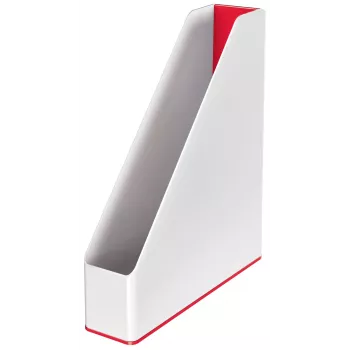 Leitz Caixa para revistas WOW Dual Colour, vermelho, branco, plástico, A4, 73 mm, 318 mm, 272 mm