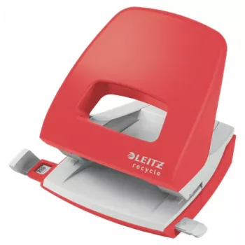 Leitz NeXXt Recycle Perfurador, 30 folhas, vermelho, plástico, 8 cm, 5,5 mm, A4, A5, A6, Folio, US-Quart, 8 x 8 x 8 cm