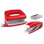 Leitz Conjunto agrafador e perfurador Mini WOW, 10 folhas, vermelho, P2, metal, 80 g/m², 3,5 cm