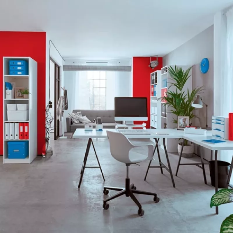 Leitz Conjunto agrafador e perfurador Mini WOW, 10 folhas, vermelho, P2, metal, 80 g/m², 3,5 cm