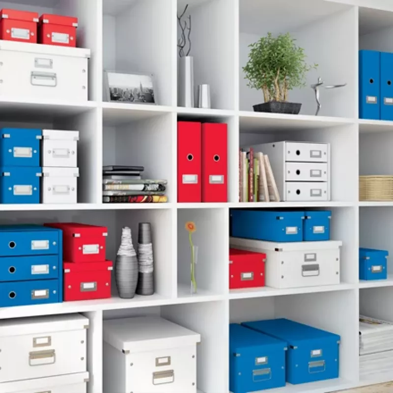 Leitz Click & Store WOW Caixa de arrumação pequena, caixa de arrumação, vermelho, retangular, cartão, monocromático, interior