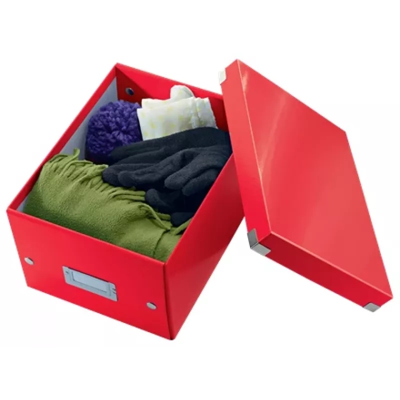 Leitz Click & Store WOW Caixa de arrumação pequena, caixa de arrumação, vermelho, retangular, cartão, monocromático, interior