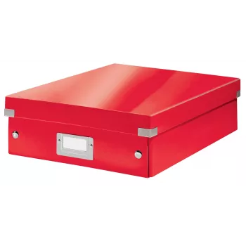 Leitz Click & Store WOW Caixa organizadora média, caixa de arrumação, vermelho, retangular, cartão, monocromático, interior