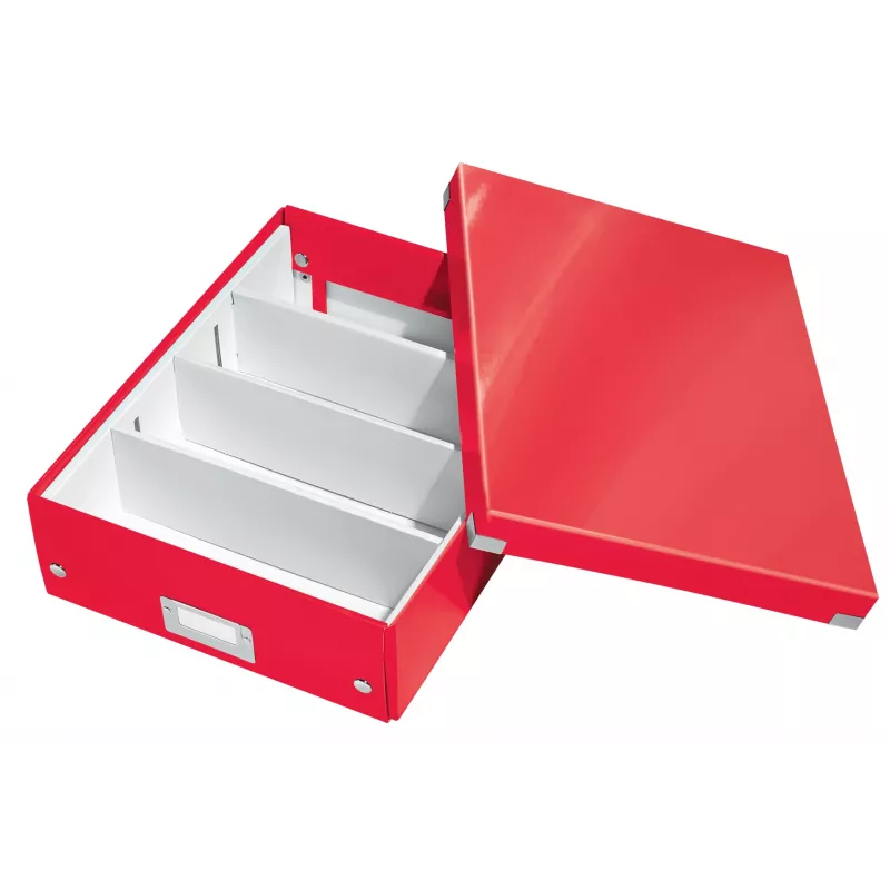Leitz Click & Store WOW Caixa organizadora média, caixa de arrumação, vermelho, retangular, cartão, monocromático, interior