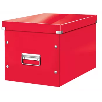 Leitz Caixa Click & Store WOW Cube Large caixa de arrumação, caixa de arrumação, vermelho, retangular, cartão, monocromático, interior