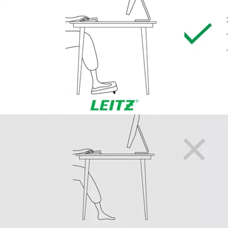 Leitz Ergo Apoio de pés ajustável para secretária, 80 % plástico reciclado, cinzento, plástico reciclado, 34 cm, 42 cm, 340 mm, 420 mm