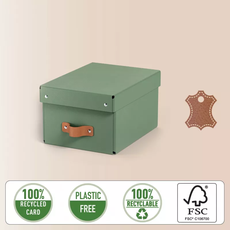Leitz Puro Caixa de arrumação com tampa, pequena, 7 l, 100 % cartão reciclado, pack de 2