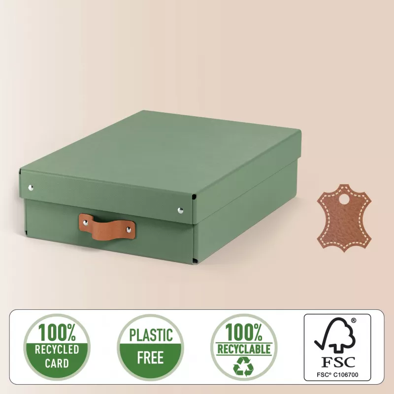 Leitz Puro Caixa de arrumação com tampa, altura média, 8 L, 100 % cartão reciclado, pack de 2
