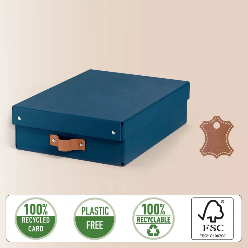 Leitz Puro Caixa de arrumação com tampa, média baixa, 8 L, 100 % cartão reciclado, pack de 2