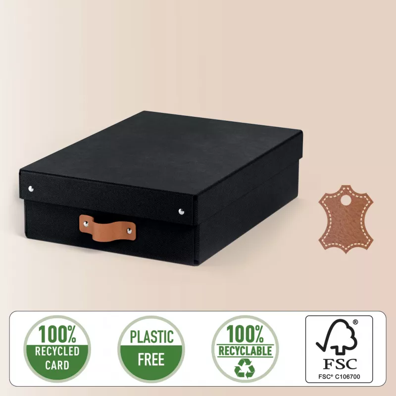 Leitz Puro caixa de arrumação com tampa, média alta, 8L, 100% cartão reciclado, pack de 2