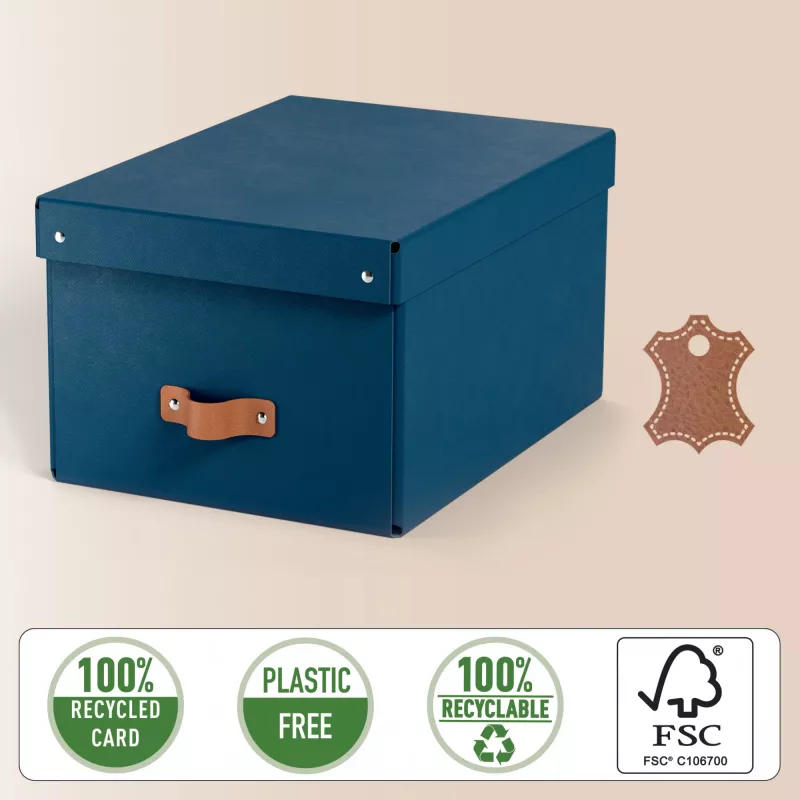 Leitz Puro Caixa de arrumação com tampa, média, 17 L, 100 % cartão reciclado, pack de 2