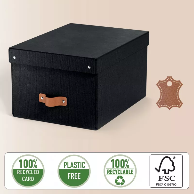Leitz Puro Caixa de arrumação com tampa, média, 17 l, 100 % cartão reciclado, 2 unid.