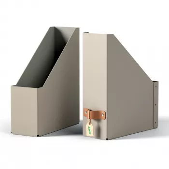 Leitz Puro Caixa para revistas, 100% cartão reciclado, pack de 2, bege, cartão, 100 mm, 260 mm, 310 mm, 310 g