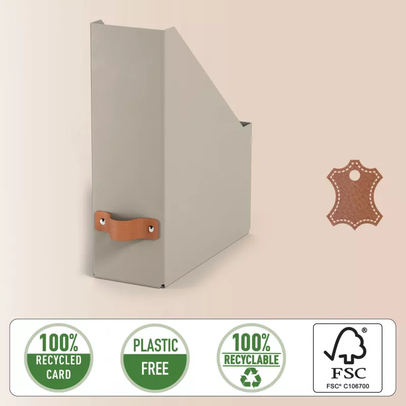 Leitz Puro Caixa para revistas, 100% cartão reciclado, pack de 2, bege, cartão, 100 mm, 260 mm, 310 mm, 310 g