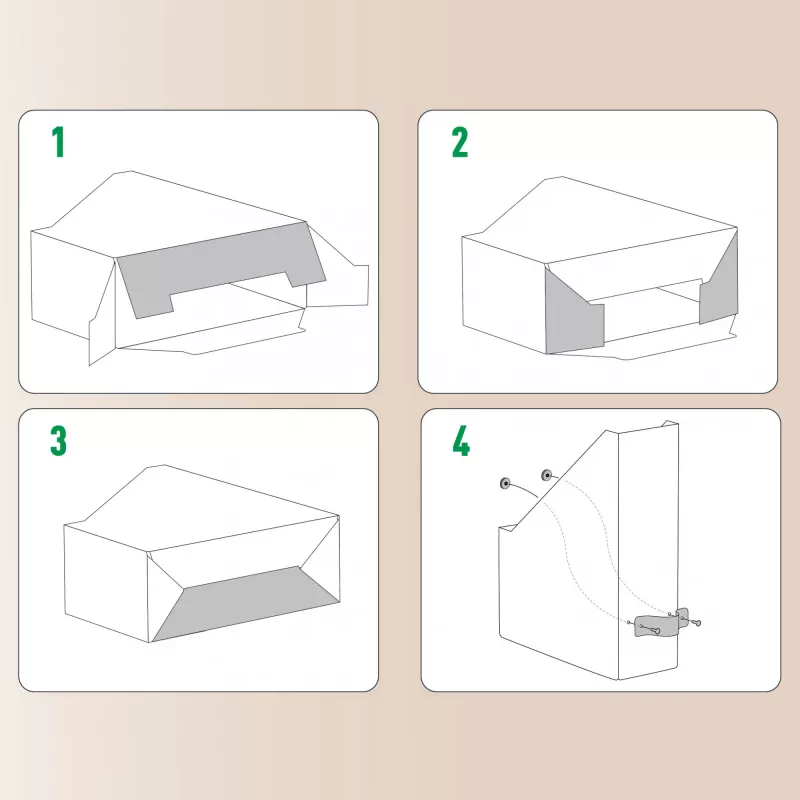 Leitz Puro Caixa para revistas, 100% cartão reciclado, pack de 2, bege, cartão, 100 mm, 260 mm, 310 mm, 310 g