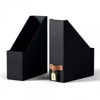 Leitz Puro Caixa para revistas, 100 % cartão reciclado, pack de 2, preto, cartão, 100 mm, 260 mm, 310 mm, 310 g