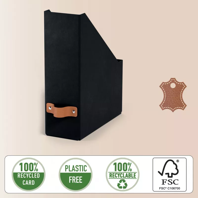 Leitz Puro Caixa para revistas, 100 % cartão reciclado, pack de 2, preto, cartão, 100 mm, 260 mm, 310 mm, 310 g
