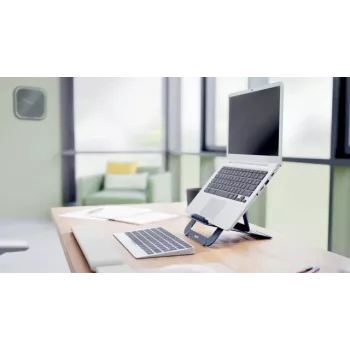 Leitz Ergo Alumínio Ultra-Flat Suporte para portátil ajustável em altura, braço para portátil e tablet, cinzento-escuro, alumínio, 25,4 cm (10
