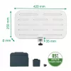 Leitz Ergo Small Pegboard Organizador de secretária, 42x25 cm, MDF, plástico reciclado, borracha, branco, montagem com grampo, Letter, papel, imagem, 450 x 61 x 330 mm, 450 mm