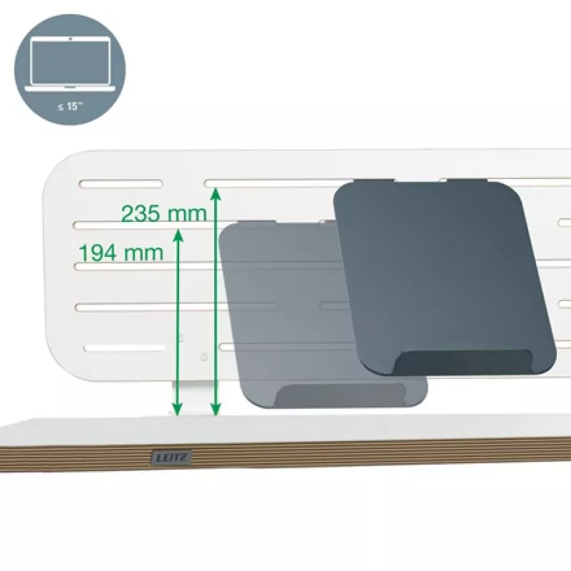 Leitz Ergo Pegboard Organizador de secretária com suporte para portátil, 80x25 cm