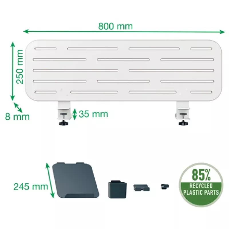 Leitz Ergo Pegboard Organizador de secretária com suporte para portátil, 80x25 cm