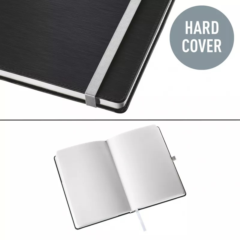 Leitz Style caderno A5 liso com capa dura, monocromático, preto, A5, 80 folhas, 100 g/m², capa dura