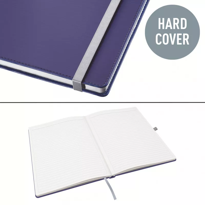 Leitz Style caderno A4 pautado com capa dura, monocromático, azul, A4, 80 folhas, 100 g/m², papel pautado