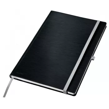 Leitz Style caderno A4 pautado com capa dura, monocromático, preto, A4, 80 folhas, 100 g/m², papel pautado