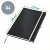 Leitz Style caderno A4 pautado com capa dura, monocromático, preto, A4, 80 folhas, 100 g/m², papel pautado