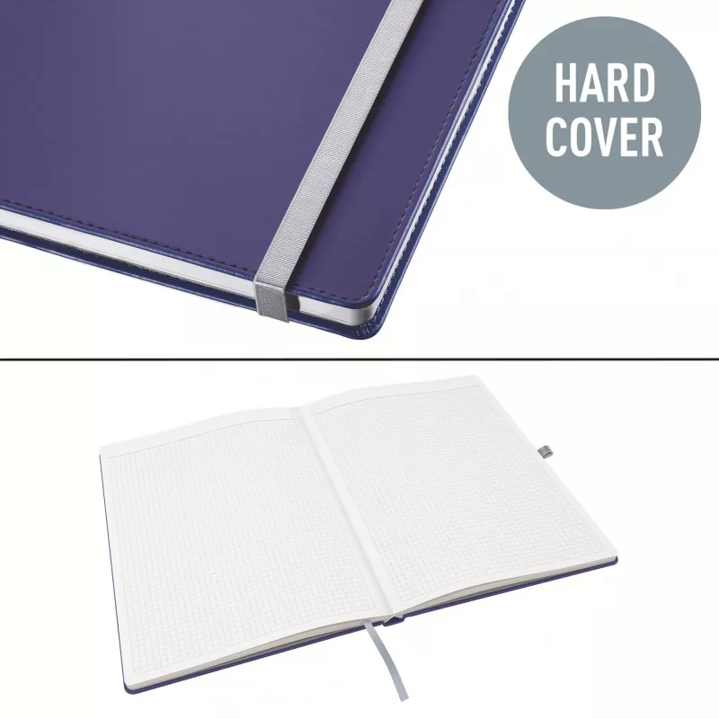 Leitz Style caderno A4 quadriculado com capa dura, monocromático, azul, A4, 80 folhas, 100 g/m², papel quadriculado