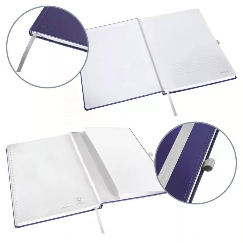 Leitz Style caderno A5 pautado com capa dura, monocromático, azul, A5, 80 folhas, 100 g/m², papel pautado