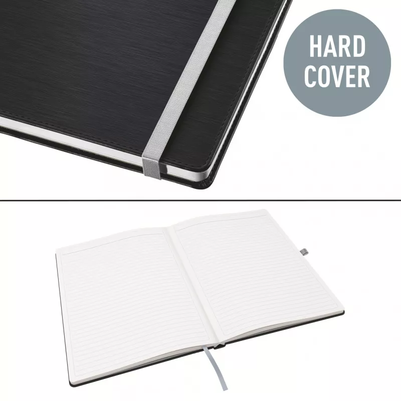 Leitz Style caderno A5 pautado com capa dura, monocolor, preto, A5, 80 folhas, 100 g/m², papel pautado
