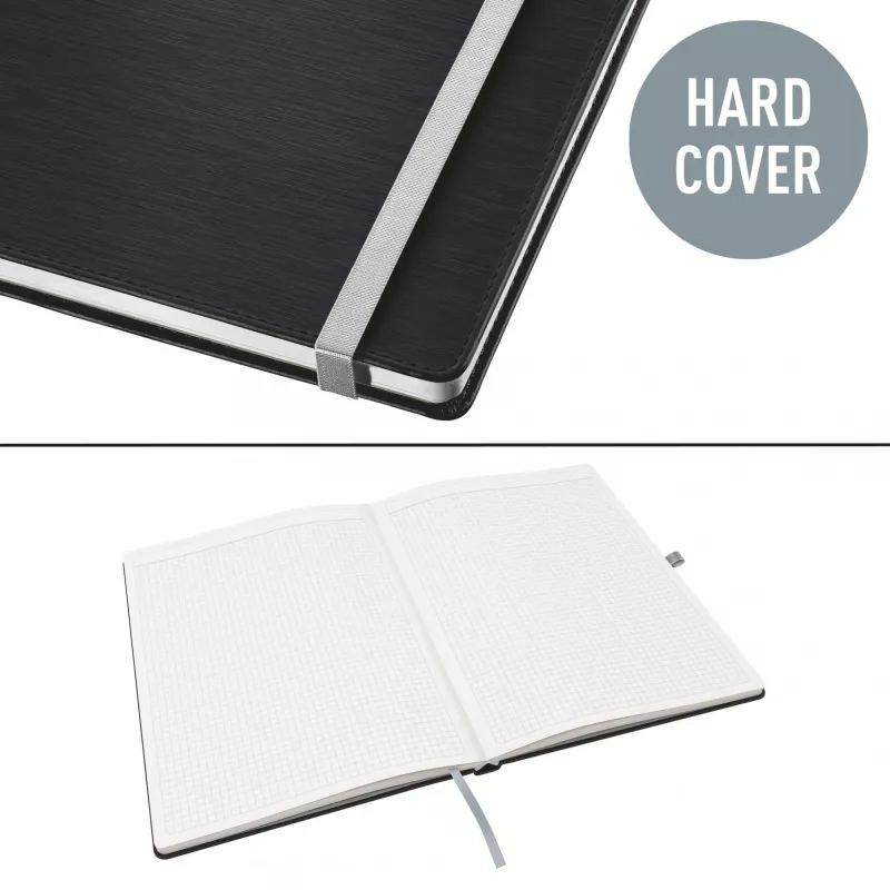 Leitz Style caderno A6 quadriculado com capa dura, monocromático, preto, A6, 80 folhas, 100 g/m², papel quadriculado
