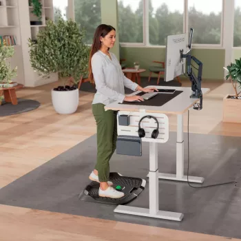 Leitz Ergo Active tapete ergonómico anti-fadiga, retangular, preto, poliuretano, Bubble, China, 605 x 681 mm