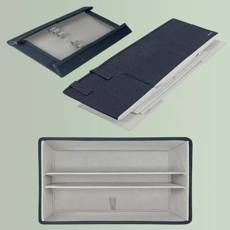 Leitz Fabric bolsa compacta de trabalho Hot Desking com tampa, bolsa de arrumação, cinzento, retangular, tecido, monocolor, adulto