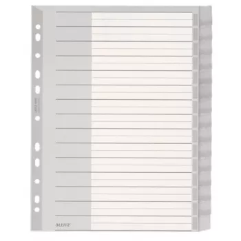 Leitz 12760000 índice separador em branco de plástico, cinzento